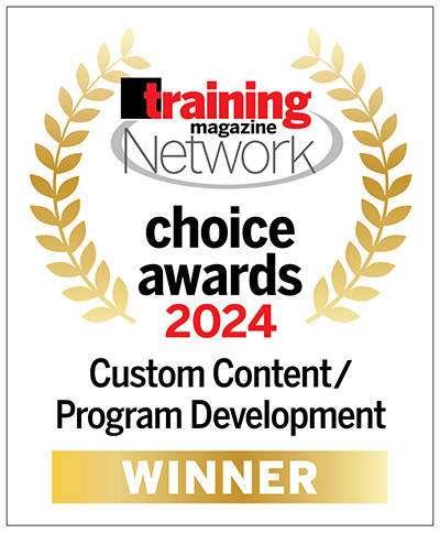 Badge reading 2024 Training Magazine Network Choice Award