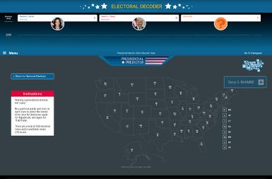 Screenshot of the Electoral Decoder project on a smart tablet